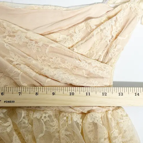 Womens Sheer Lace Off Shoulder Maternity Pregnancy Photoshoot Maxi Dress Size M Tan Size M