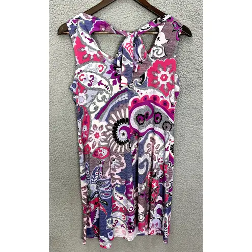 MSK Petite Medium Sleeveless Dress Pink Purple Paisley Boho Chic Resort Cruise Size undefined