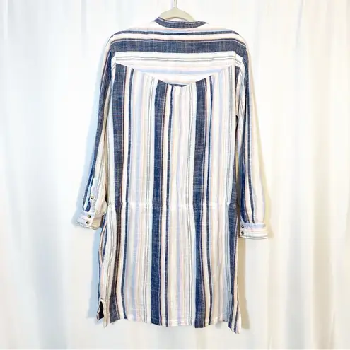 Xirena Emersyn Cotton Dress Horizon Multi Stripes Beach Coastal Mini Blue Size L