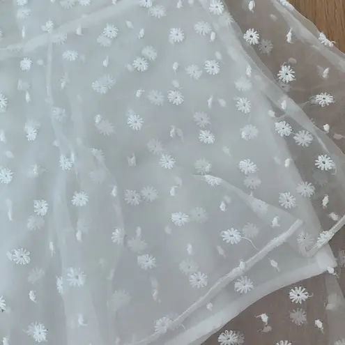 Isabel Marant NWT silk organza daisy white skirt