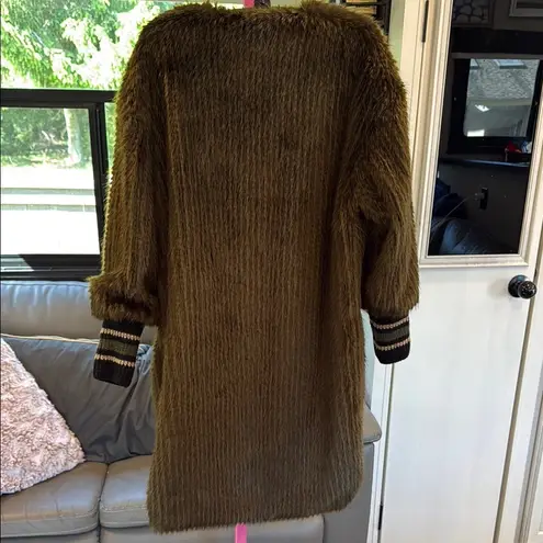 NWOT OTTOD AME green Teddy Jacket with Soft Texture and Relaxed Fit Brown Size 4