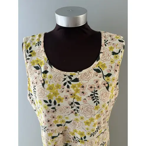 Duluth Trading Co Maxi Dress Womens L Yellow Floral Prairie To ‘n’ Flow High Low Size L