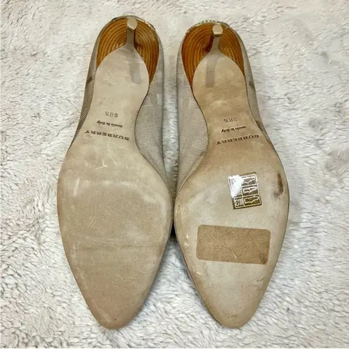 Burberry  Beige House Check Canvas & Leather Penny Loafers