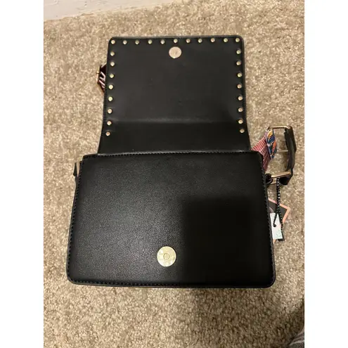 NEW Diophy Women's Vegan Leather Black Handbag w/ Aztec Guitar Strap