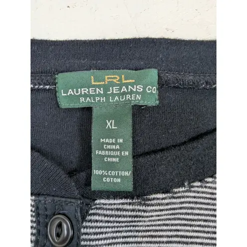 Lauren Jeans Co Striped Henley Top