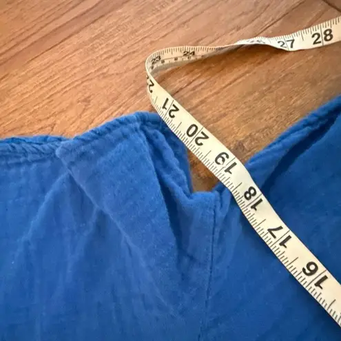 Old Navy  blue crinkle gauze vneck ruffle sleeve dress M thumbnail 10