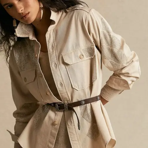 Ralph Lauren 𝅺POLO by  Beaded Twill Button Down Shirt NWT Sz XXL