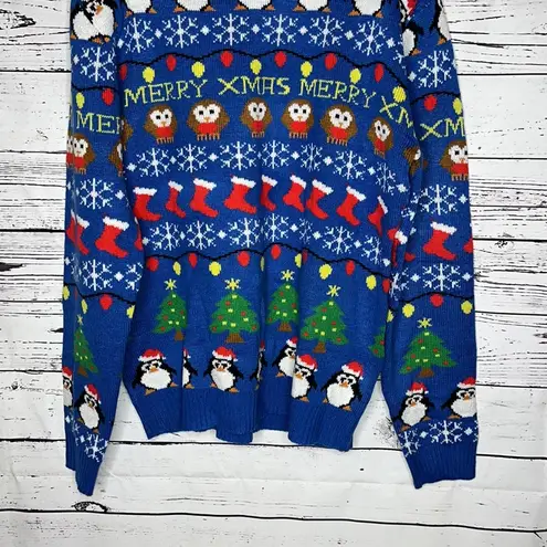 Daisysboutique Size XL Merry Xmas Penguin Owl Christmas Sweater Top