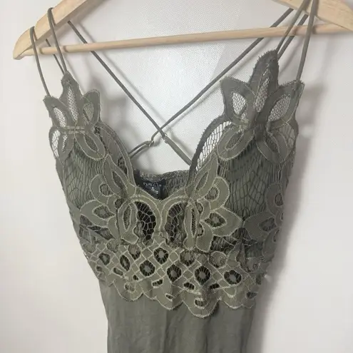 Bodysuit Lace Thong Womens Small Green Strappy Romantic Lingerie Adella Layer