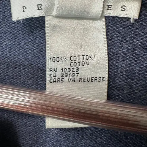 Talbots Vtg  Petites Women Navy Embroidered Sweater PS Small Floral‎ Cottaecore