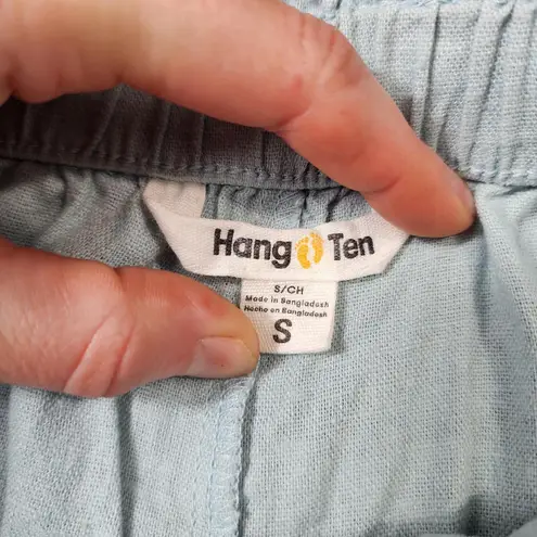 Hang Ten Women's Light Blue Linen Blend Short Boho Summer Lightweight