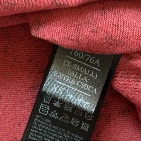 ALLSAINTS Red Leopard Print Logo Front Short Sleeves Oversized T-Shirt XS/ Small