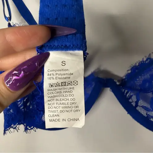 Elegant Vintage Blue Lace Bralette