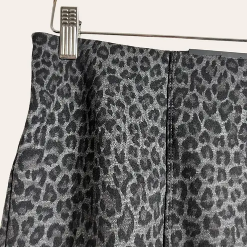 Liverpool Reese Gray Black Leopard Animal Print High Rise Pencil Skirt Size 4