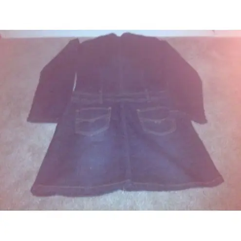 Neeso Women's Long Sleeve Denim Jean Dress Blue Size Medium