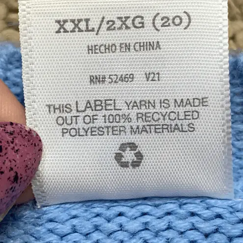 Celebrate Hanukkah Crewneck Pastel Blue Knit Pullover Sweater Menorah Star XXL