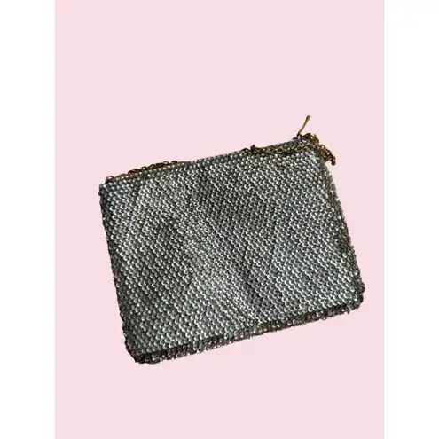 PINKO Gold Black Sequin Logo Cocktail Clutch Bag