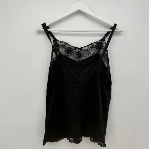 Montgomery Ward Vintage Black Nylon Lace Tank Top Size 18/40