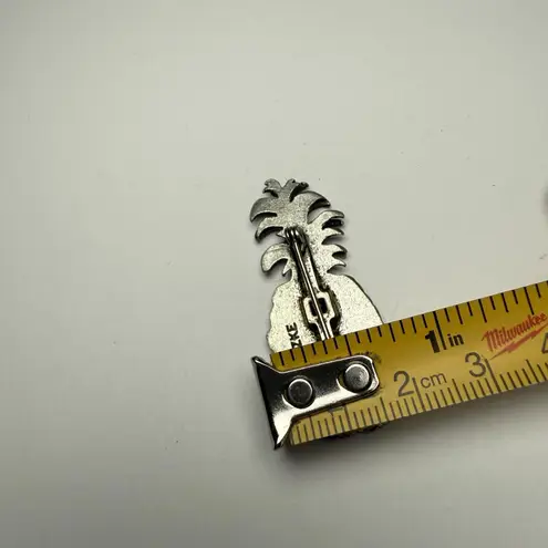 Metzke Pineapple Fruit Brooch Pin Pewter Tone Signed Silver