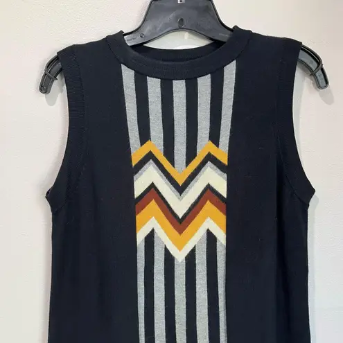 MISSONI for Target Knit Sleeveless Sweater Dress Chevron Pattern Black Size S