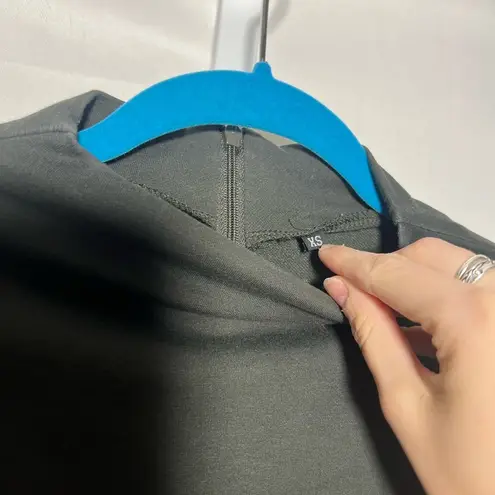 Forest Green Mock Neck Dress With Oversized Pockets Size XS