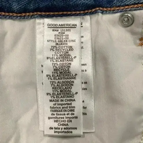 Good American  high rise ripped jean shorts in size 22