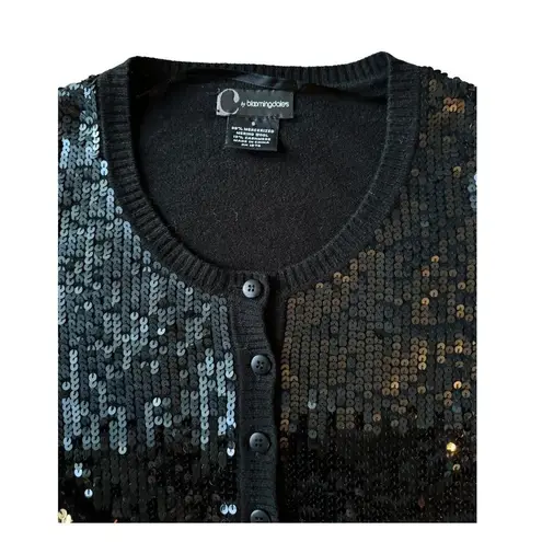 Bloomingdales C by cashmere mix sequenced cardigan black gold silver size small