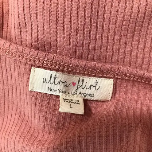 Ultra Flirt Coral V-neck Crop Top NEW Size LARGE