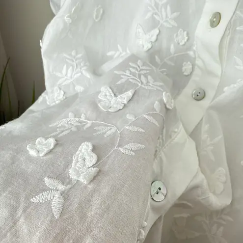 NEW NWT Grand & Greene Butterfly & Floral Applique White Top Size Large Fairy