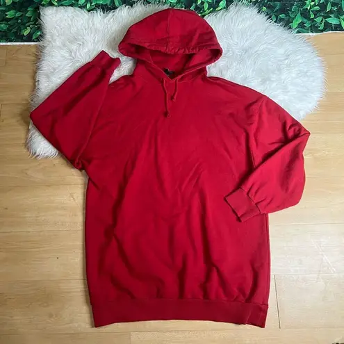 Topshop  red oversized long sleeves hoodie sweater