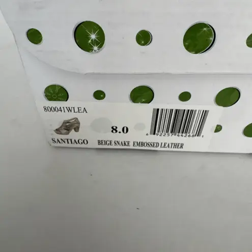 Earthies Sandles Santiago Beige Snake Embossed Leather Studded Edgy Animal 8 B Tan