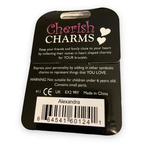 Cherish Charms ALEXANDRA Name Bracelet Charm NEW NWT Silvertone Silver Tone