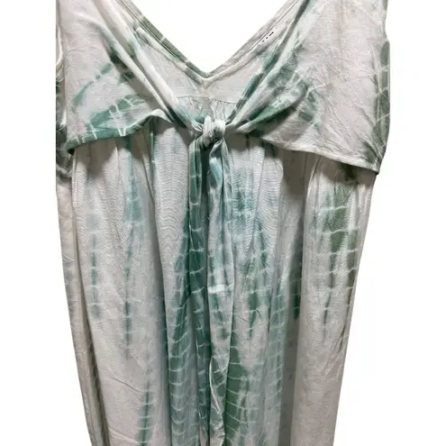 Attic Salt Tie Dye Babydoll Flax Sun Dress Green Size L Beach Boho Summer Cute Size L