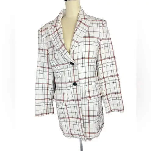 Argent single breasted plaid blazer size 8 White