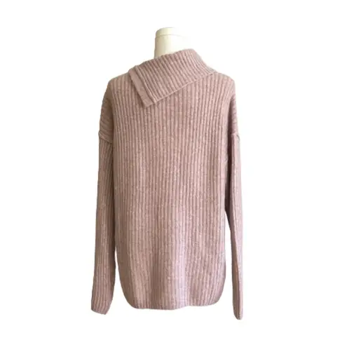Verve Ami Sweater Pink Split Shawl Cowl Neck Soft Cable Knit Tunic XL NEW - Image 5