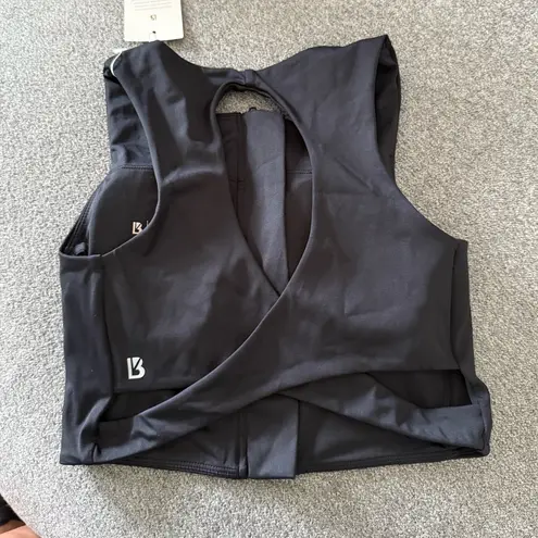 BUFFBUNNY High Neck Zipper Sports Bra Black Size Small