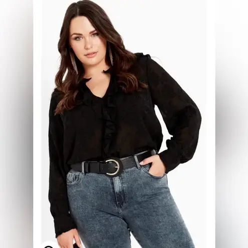 Avenue Blake Ruffle dark fairy flowy, sophisticated, bridgerton, elegant top 20 Black Size undefined