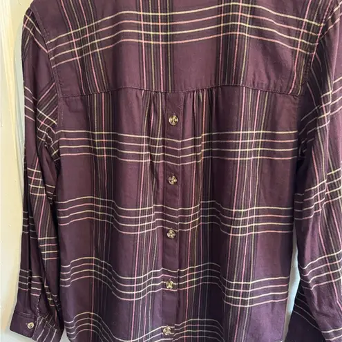 Christopher & Banks Womens Plaid Button Down Long Sleeve Shirt Casual Career Top