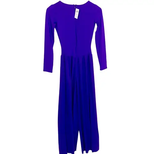 Body Wrappers Praise Dance Jumpsuit Size M Palazzo Pants Worship Purple Zip Back