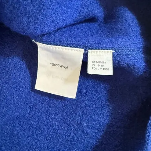 Vtg 90s Norm Thompson Royal BLUE 100% WOOL VEST Sweater Sz L/P 1 Button Collared