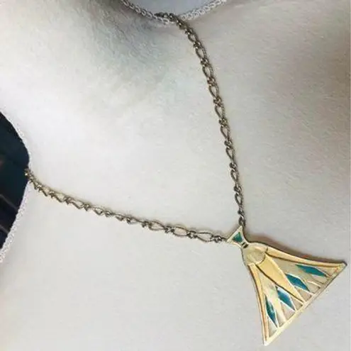 Vintage 70s Metropolitan Museum of Art Egyptian revival pendant on chain