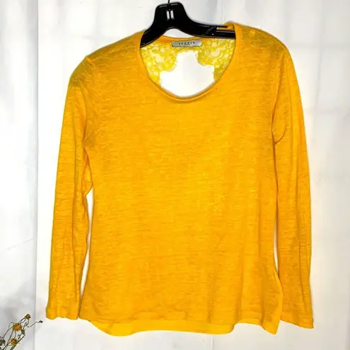 Sandro Paris Lace Back Linen Blouse Top 1