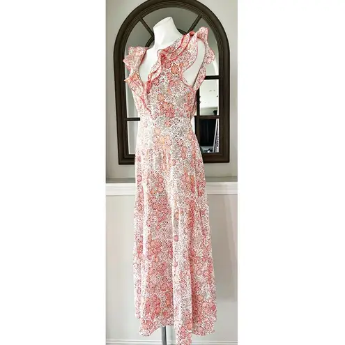 Poupette St. Barth Della Long Dress, Pink Ceramique Size L New w/Tag