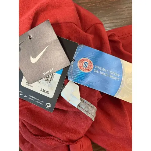 Nike  Women's Slim Fit V-Neck Oklahoma & Sooners T-Shirt Crimson Red Medium NWT