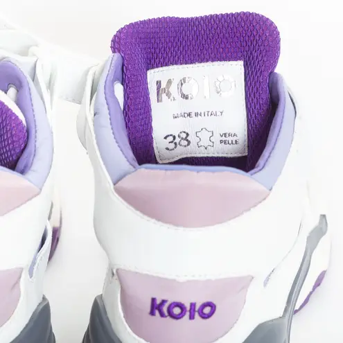 KOIO Aerobics Royal White Purple Leather Sneakers