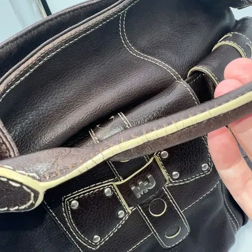 Marc Jacobs  Vintage Thick Leather Hobo Bag With Bows And Psychedelic Interior