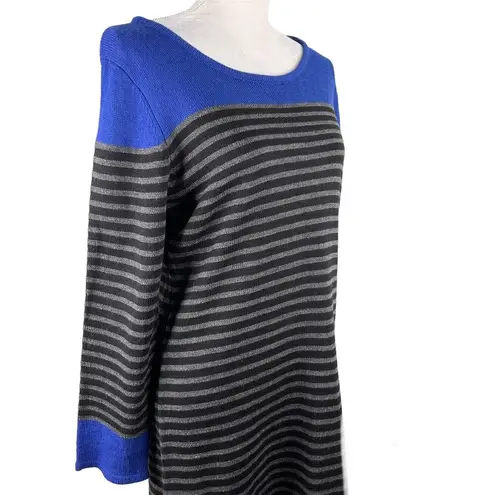 Ronni Nicole  Sweater Dress XL Stripes Royal Blue Black Gray New