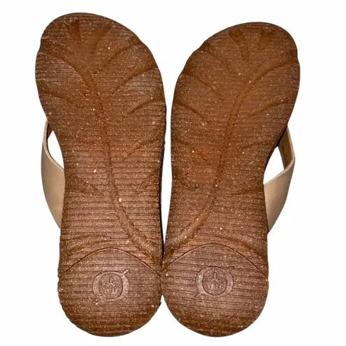NEW Born Taupe Leather Bora Cushioned Thong Flip Flop Sandals Shoes size 8 39