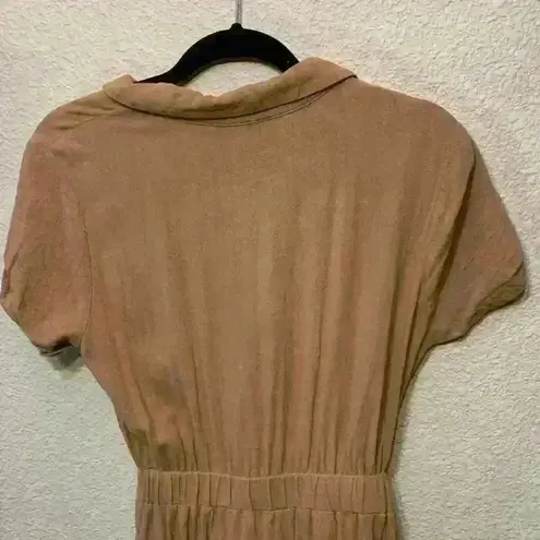 HYFVE Tan  linen blend jumpsuit sz M basic closet staple linen vacation beach