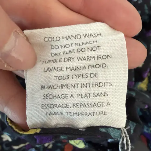 Mii Collection S Small Maxi Dress Dark Floral Tiered Academia Boho Oversized Black